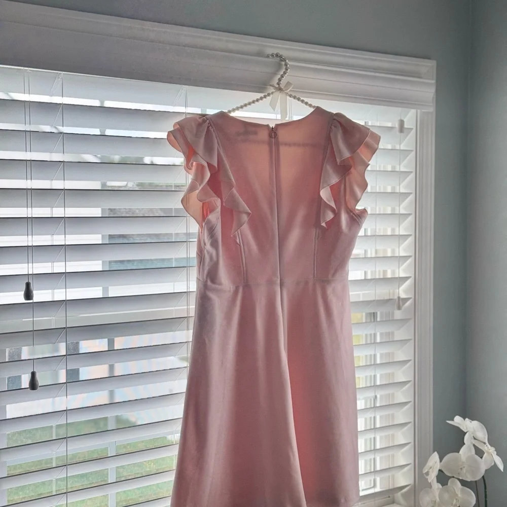 Tommy Hilfiger Pink Mini Dress with Ruffle Sleeves - Picture 1 of 3